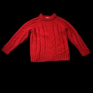 Old Navy Y2K Vintage Kid's Red Cable Knit Holiday 06 Sweater Sz 5T